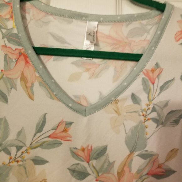 Flora Nikrooz Tiger Lily/Seafoam Green Polka-Dot Soft Pajamas - Picture 2 of 8